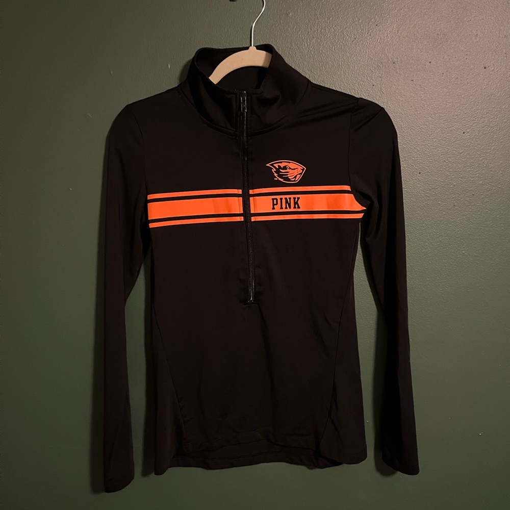 PINK Oregon State Gophers XS quarter zip, Black
